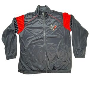 NFL Houston Texans Track Jacket Mens‎ XXL Navy Blue Red Full Zip Fleece Lined